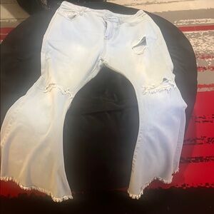 Women's Distressed Light Blue Jeans